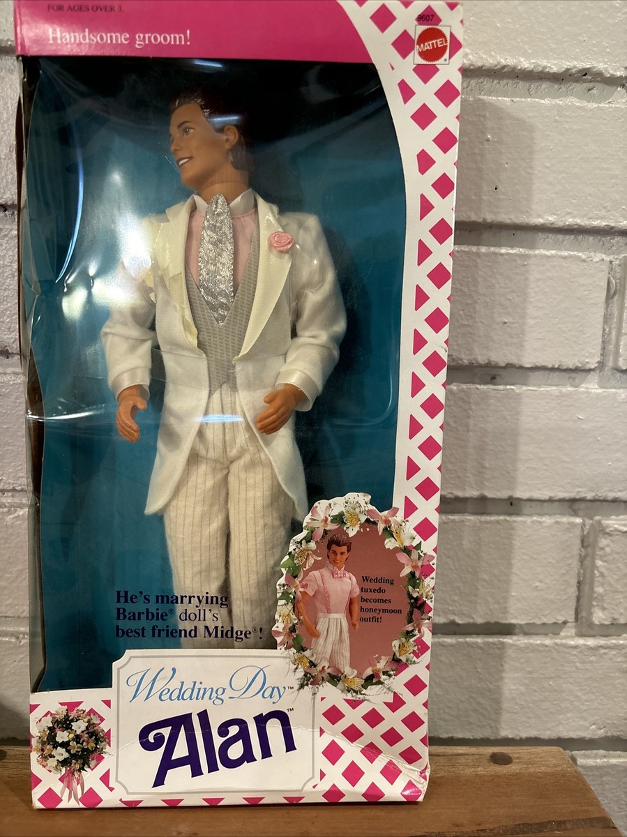 Mattel Barbie 1990 Wedding Day Alan Doll Marry Midge Groom