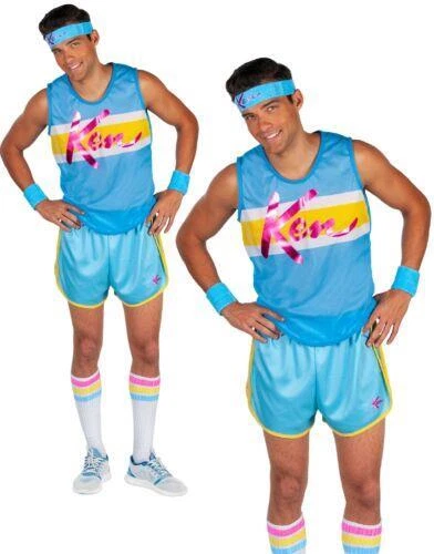 Barbie Ken Exercise Kit Adult Mens Fancy Dress Halloween Couples Costume