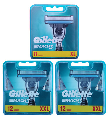 32er Gillette Mach3 Rasierklingen Set / 2x 12er = 24 + 8er in OVP = 32 Klingen 