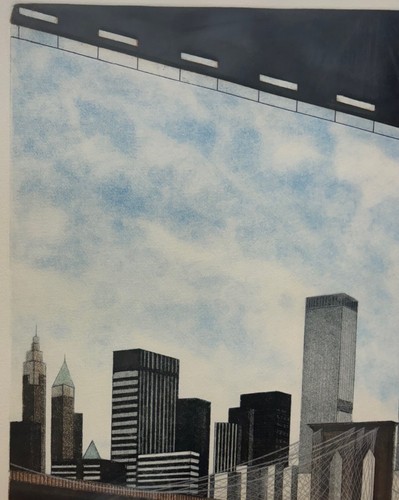 Katherine E Gallagher 'Brooklyn Bridge NYC' & TWIN TOWERS New York Aquatint - Picture 12 of 14