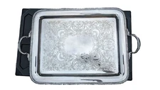 William Rogers 18in silverplate platter tray with handles