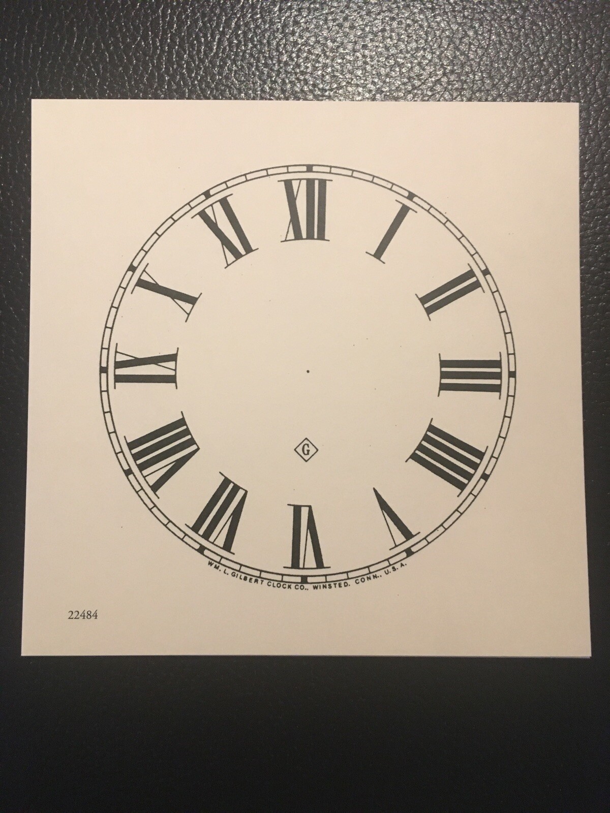 Antique Clock Parts- Clock Dial Gilbert 5” -Roman-Ivory-Original Cardboard