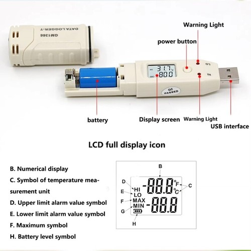 Digital Temperature and Humidity Data Logger for Laboratory and Warehouse Use - Picture 4 of 8