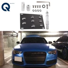 For Audi A4 S4 A5 S5 A7 Front Bumper Tow Hook License Plate Mount Bracket Holder