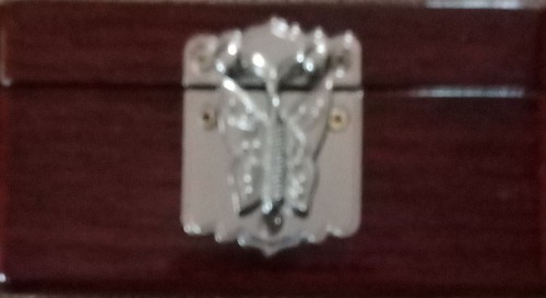 Vintage chinesische Schmuckringe Aufbewahrungsbox Paua Muschel Inlay Schmetterlingsverschluss - neuwertig - Bild 4 von 6
