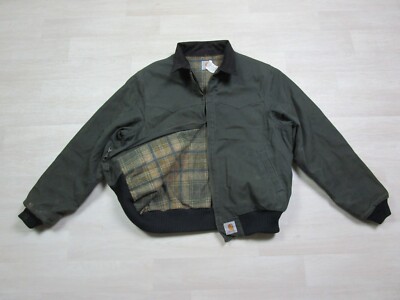 Vintage Carhartt Spruce Green Jacket Mens Size XL Santa Fe Flannel