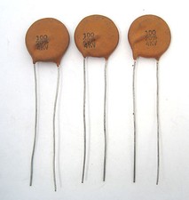 100pF, 4KV 4000VDC Ceramic Disc Capacitors: 3/Lot