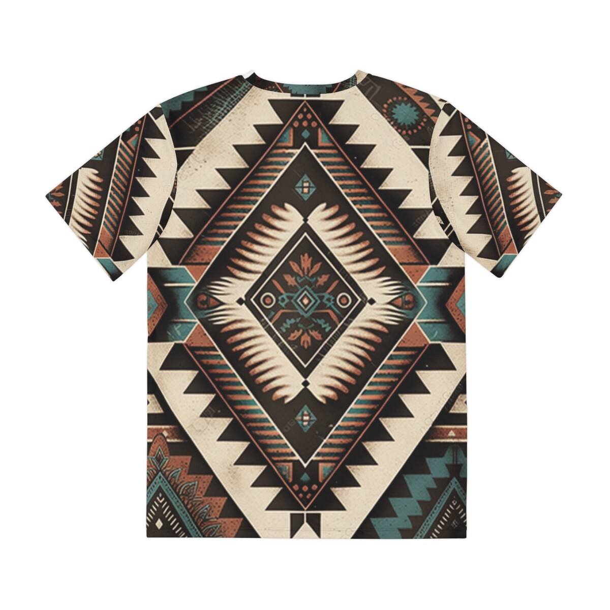 トップス TUITACI NAVAJO VELVET NAJA SHIRTS GREEN All Over Print T Shirt Unisex Adult Aztec Southwestern
