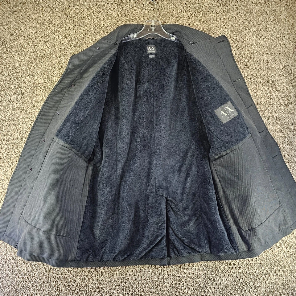 Armani Exchange Jacket Mens Medium Button Front Sherpa Fleece Lined - Image 3 of 4