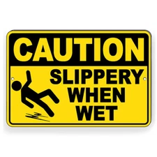 Caution Slippery When Wet Safety Sign Or Decal 6 SIZES osha warning W090
