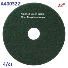 Americo 400322 Green Scurb Floor Maintenance Pad, 22" 4 per Case Made In USA