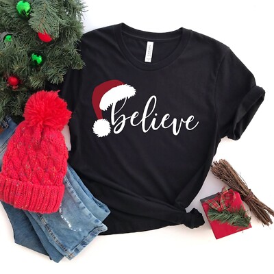 Believe Christmas Shirt, Christmas Believe Shirt Christmas Party Shirt Christmas