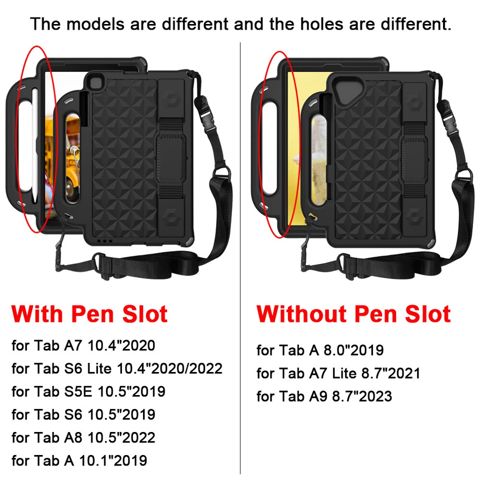 Capa EVA suporte à prova de choque 10,4"T500 para Samsung Galaxy Tab A 10,1"/Tab A9/Tab A7 - Imagem 2 de 4
