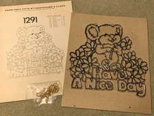 Vintage Tri Chem Sun Glo 1291 Have a Nice Day Suncatcher to Paint Koala 1984