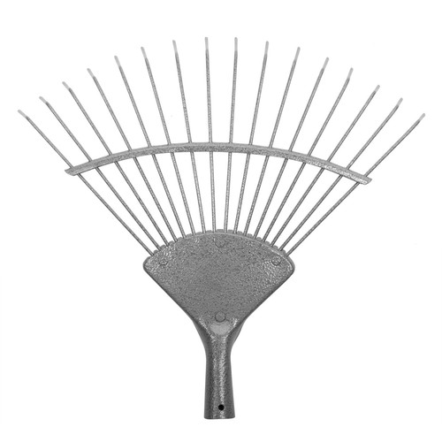 Garden Rake Head, 16 Tine/Tooth Forged Carbon Steel Lawn & Leaf Rake, Secure Fit - Picture 4 of 7
