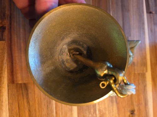 Vintage Brass Firefighter Helmet and Bell Door Knocker 10" X 6" - Picture 3 of 7