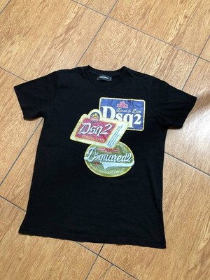 Herren Dsquared2 Black Icon Rundhalsausschnitt T-Shirts Größe S