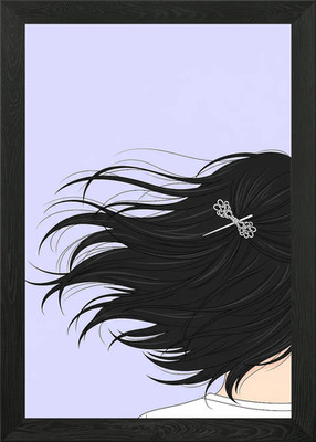 Minimalistisches Anime Wandbild - Fließendes gerahmtes Wandbild Poster Leinwanddruck Bild