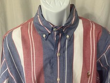    Polo Ralph Lauren Men  s Striped Long Sleeve Shirt Red White Blue Large   