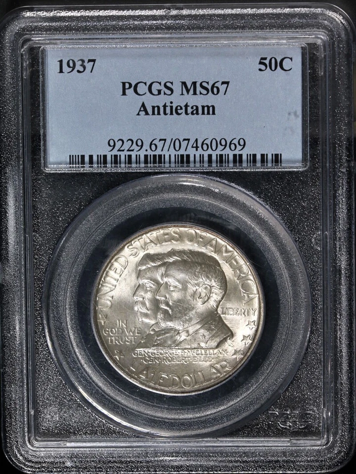 1937 Antietam Commem Half Dollar PCGS MS67 Superb Eye Appeal Strong Strike - Image 3 of 4