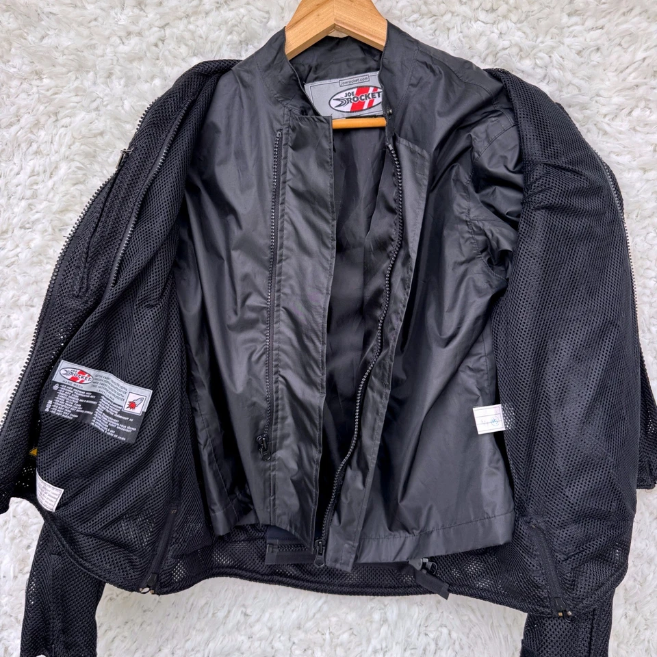 Joe Rocket Racing Motorcycle Jacket Black Zip-In Liner All Safety Pads Medium M - Image 4 of 4
