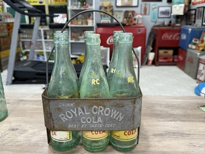 Royal Crown Cola (RC Cola) Scarce 1950s Metal Six Pack Carrier With Soda Bottles