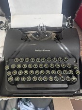 Smith Corona Sterling Typewriter 1940s Black Floating Shift Works Tested Case thumbnail