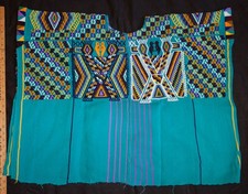 Colorful Vintage Handcrafted  Embroidered Guatemala Huipil