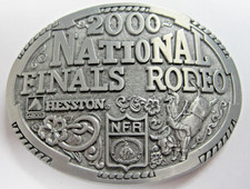 National Finals Rodeo Hesston 2000 NFR Adult Cowboy Buckle, Vintage, New