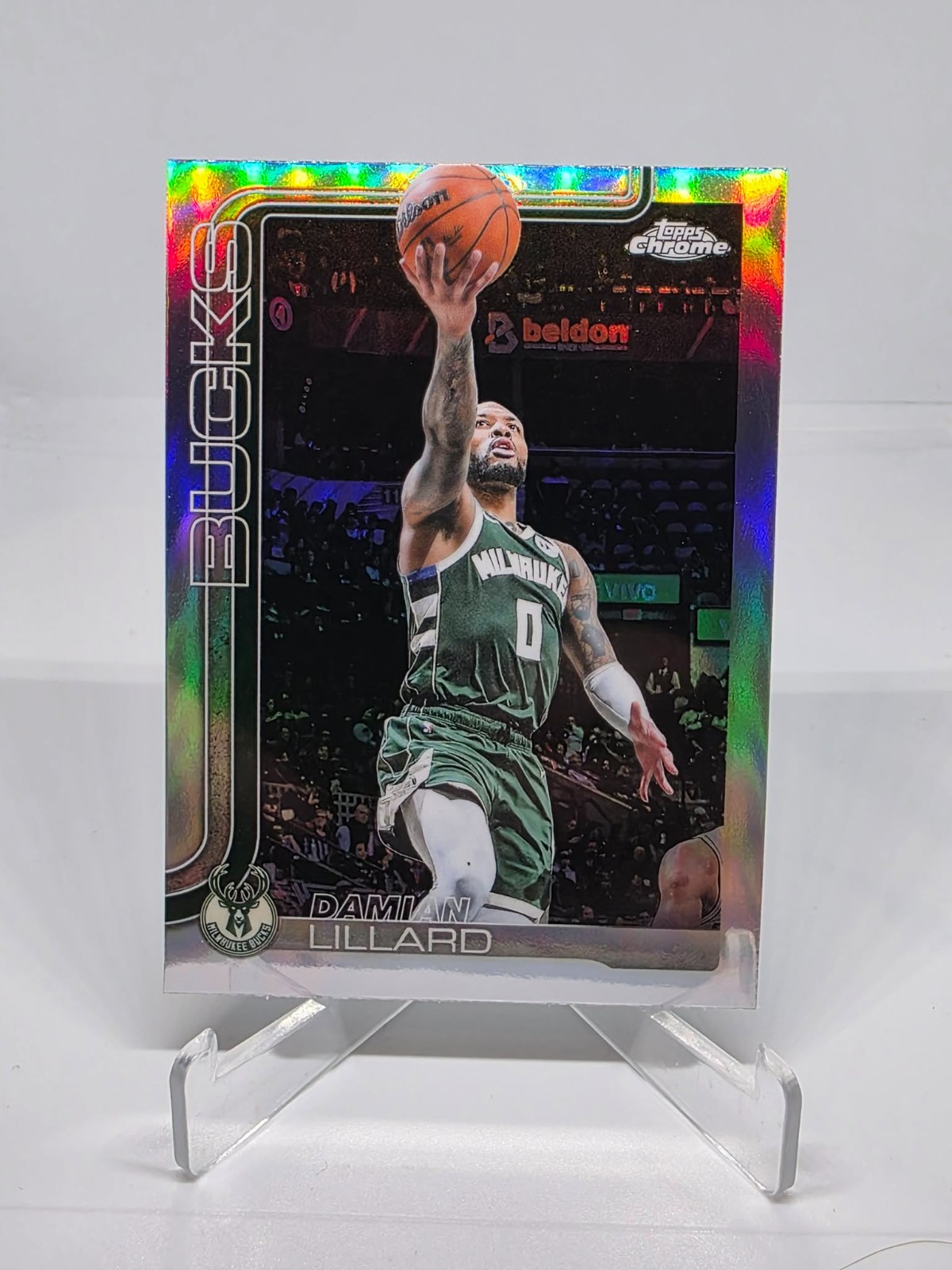 Damian Lillard 2025 Topps Chrome Refractor Portland Trailblazers #153