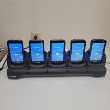 5x Zebra TC200J-10A111US Barcode Scanners Plus CRD-TC2X-SE5CO-02 Charging Base