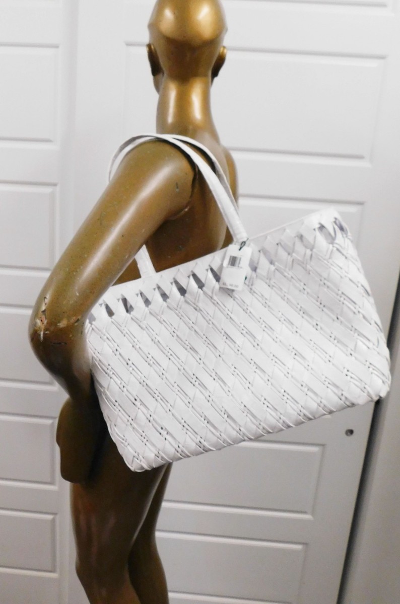 New Nancy Gonzalez White Genuine Crocodile Leather XL Tote Bag NWT