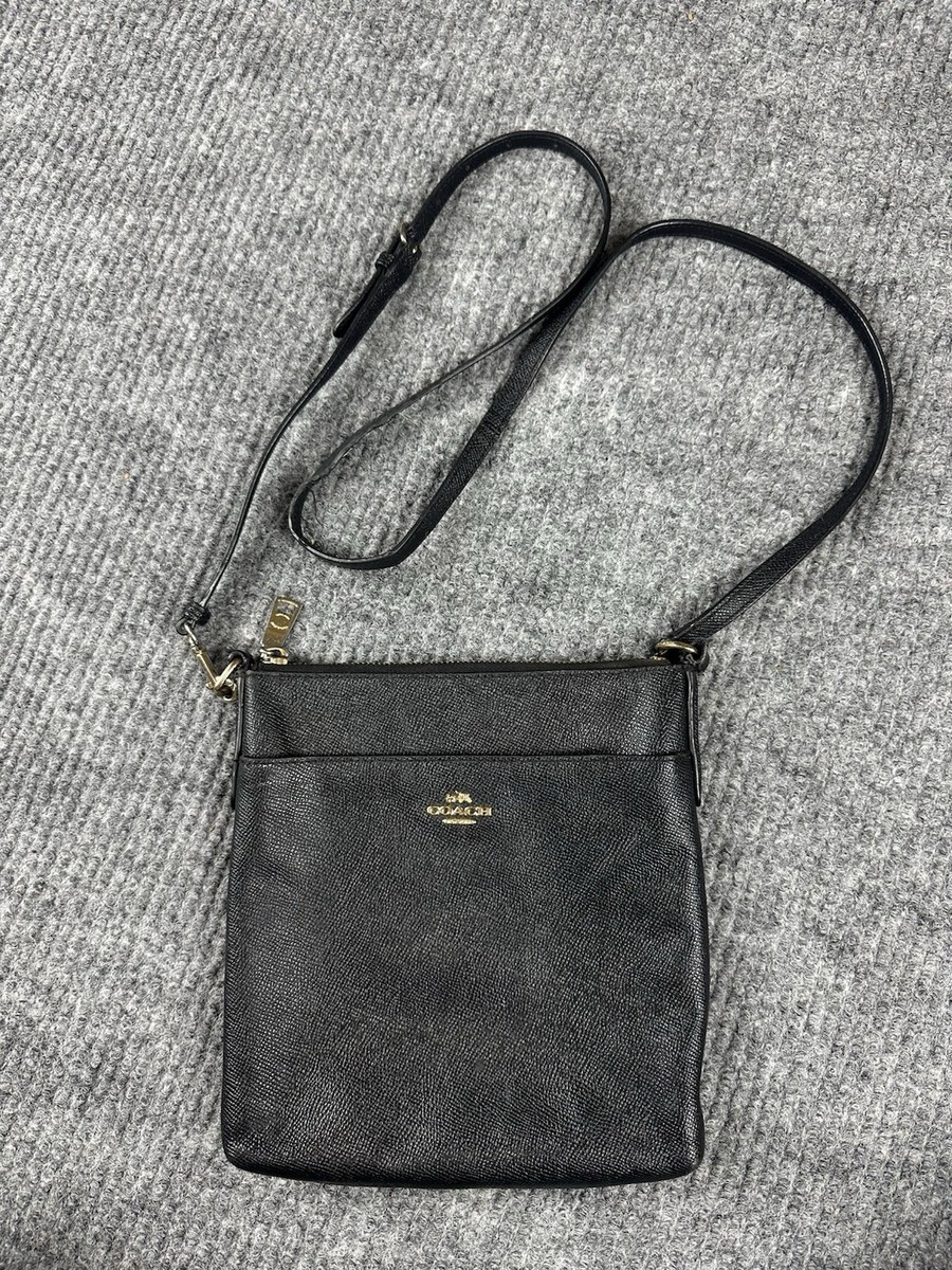 Coach Kitt Messenger Crossbody Bag Purse Black Crossgrain  display picture 3