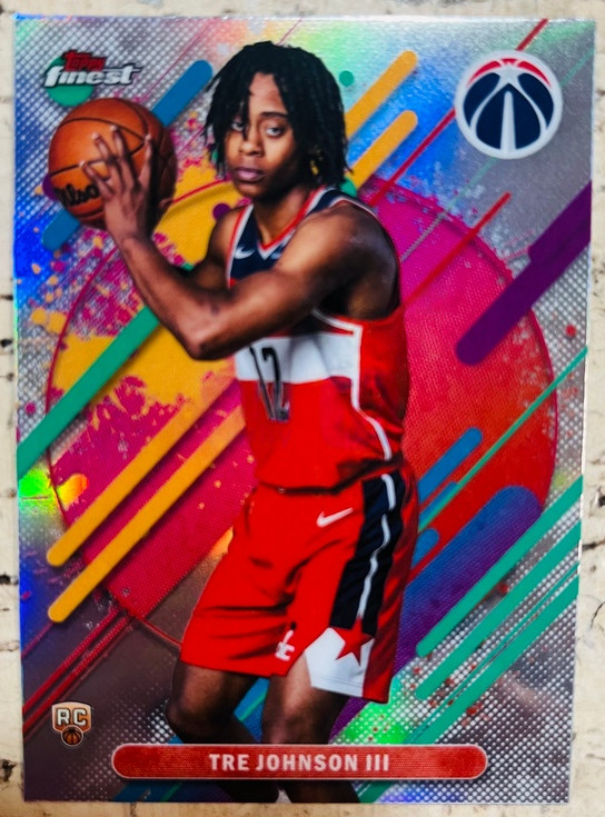 Tre Johnson III 2025-26 Topps Finest Refractor Rare RC Wizards #206