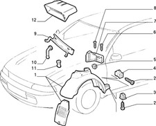 Riparo vano ruota ant. dx nuovo originale FIAT Bravo HGT e Marea 20v -  46467996