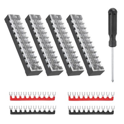 4 Sets für  Row 600V 25A 10 Positionen Schraubklemmenleiste Barrier Block
