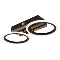Deckenlampe Deckenleuchte Wohnzimmerlampe Holzoptik Schwarz Cct Led L 44,5 Cm