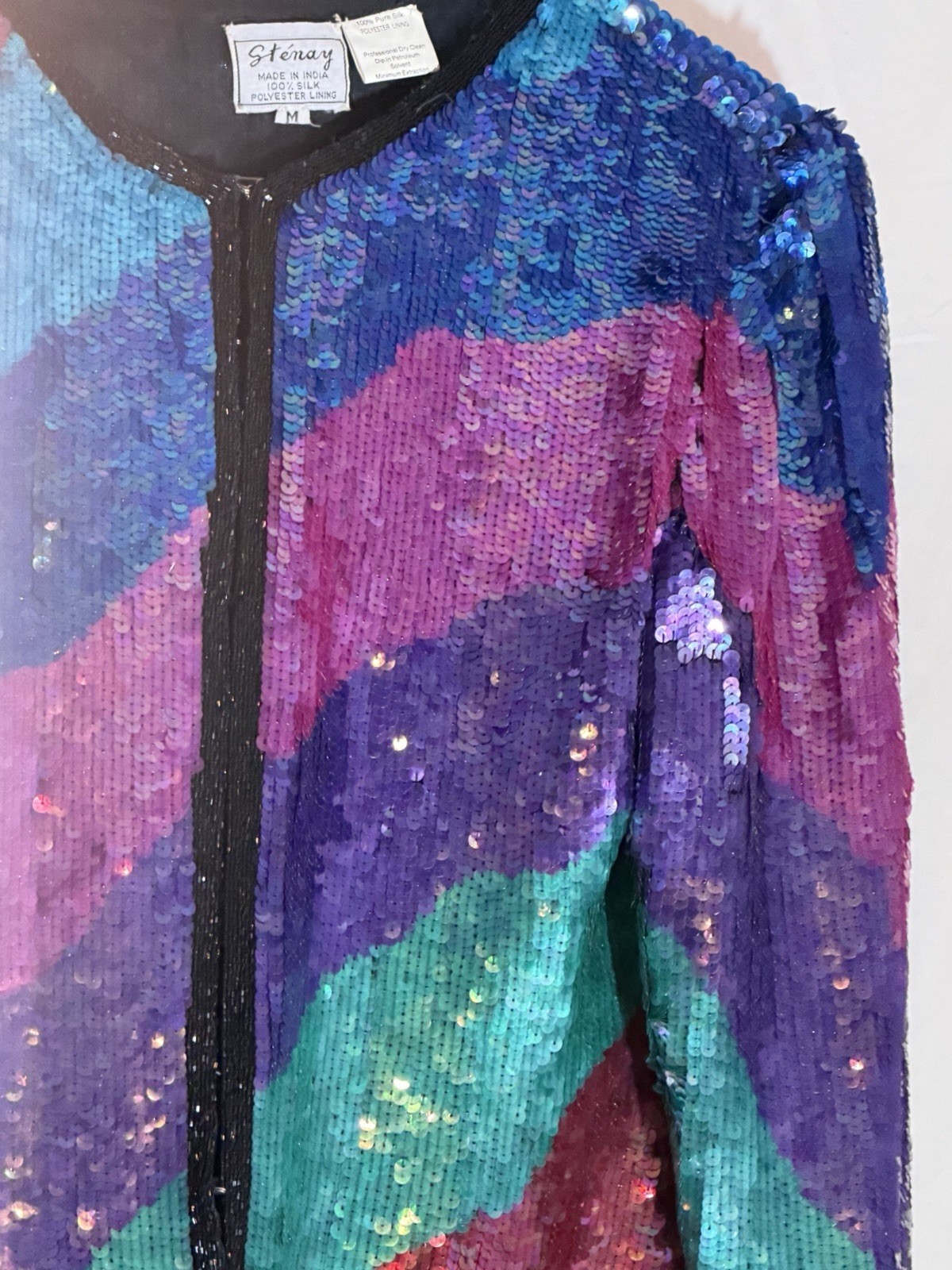 STENAY SILK JACKET SEQUIN JACKET  MEDIUM - image 6