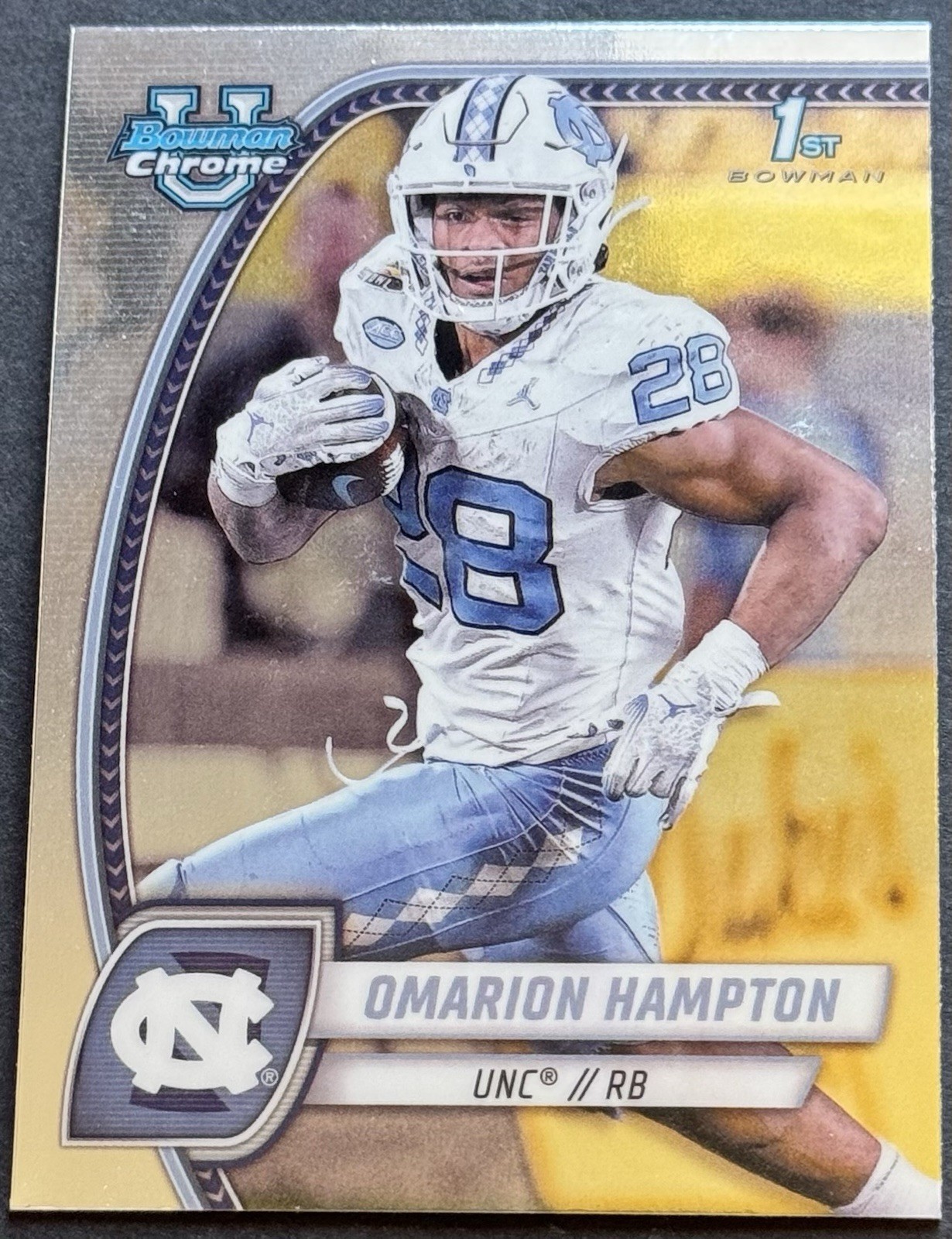 Omarion Hampton 2024 Bowman Chrome U University 1st Bowman #198 North Carolina