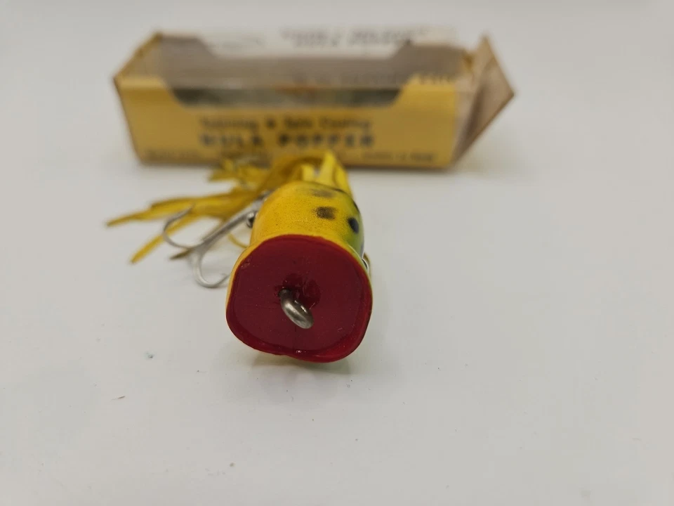 Señuelo de pesca ultraligero de colección Fred Arbogast HULA POPPER rana verde 1,25" Topwater Foto 3 de 3