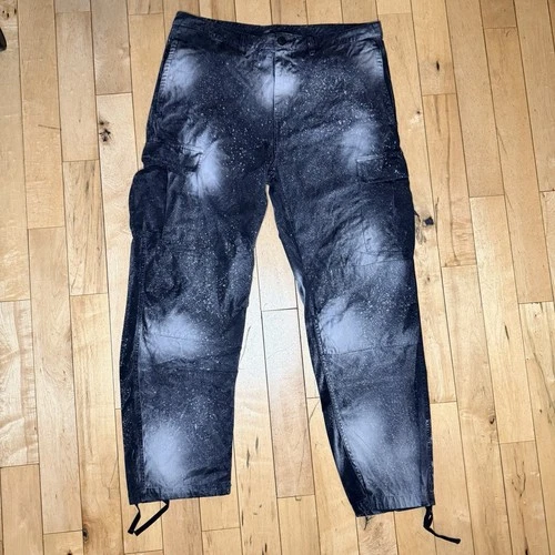 Black Acid Washed Cargo Pants