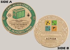 Geo-Achievement 100 Cache Finds Geocaching Challenge Coin M 3