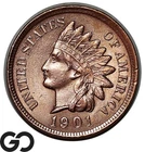 1901 Indian Head Cent Penny Lustrous Red, Gem BU++