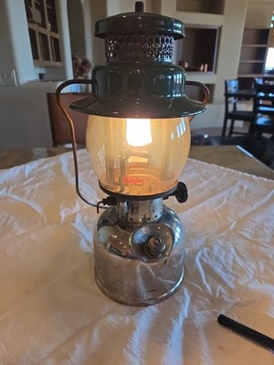 Grampa's Vintage Coleman Lantern 242C Single Mantle, Pyrex Globe Works
