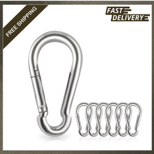 Locking Carabiner Clips Stainless Steel Heavy Duty 304 Screw Gate 3.15 Inch