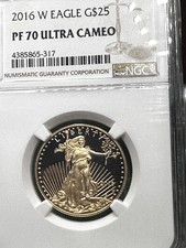 2016 W GOLD $25 PROOF AMERICAN EAGLE 1/2 OZ COIN NGC PF 70 ULTRA CAMEO