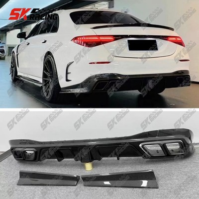 Carbon Fiber/Black Rear Bumper Diffuser Lip For Mercedes Benz S W223 BodyKits