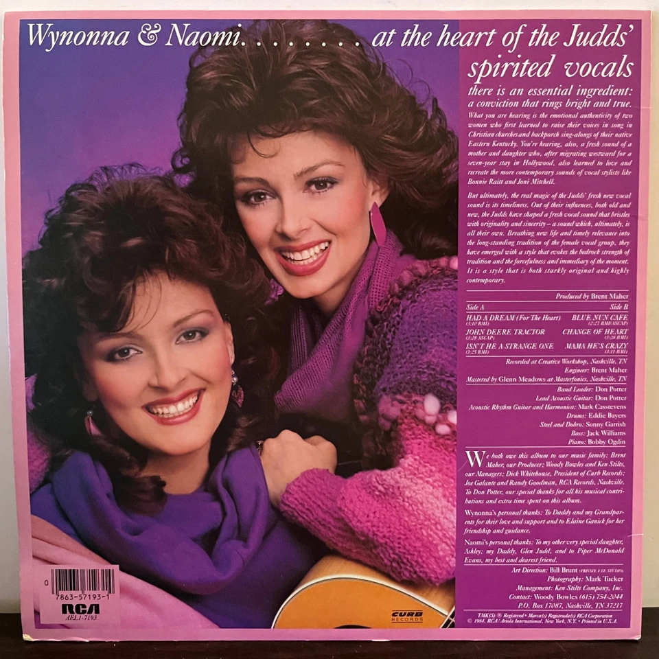 The Judds - Вайнона и Наоми (1984) - 12" виниловая пластинка LP - EX - Изображение 2 из 3