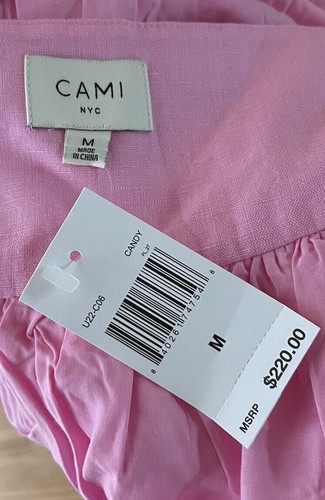 Women's Cami NYC Pink Milly Cutout Linen Halter Top Size M NWTS - Picture 6 of 6