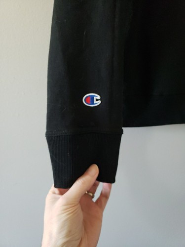 🔥Champion Long Sleeve Sweat Shirt Men’s (Size Small) Black With Green Logo🔥 - Picture 3 of 7